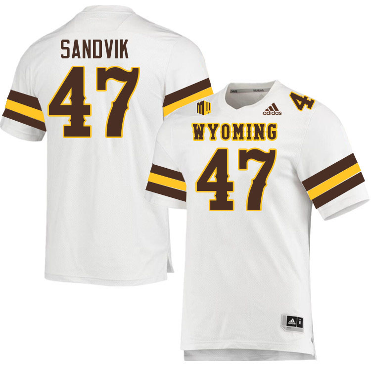Wyoming Cowboys #47 Erik Sandvik College Football Jerseys,Uniforms-White Wyoming Cowboys #47 Erik Sandvik College Football Jerseys,Uniforms-White